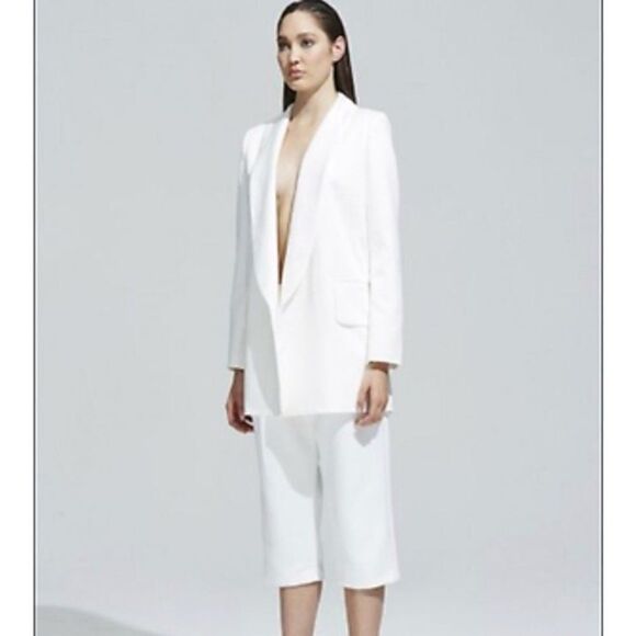 Blessed are the  Meek Blazer  Size 4 White Tuxedo Oversize Menswear - Picture 1 of 11